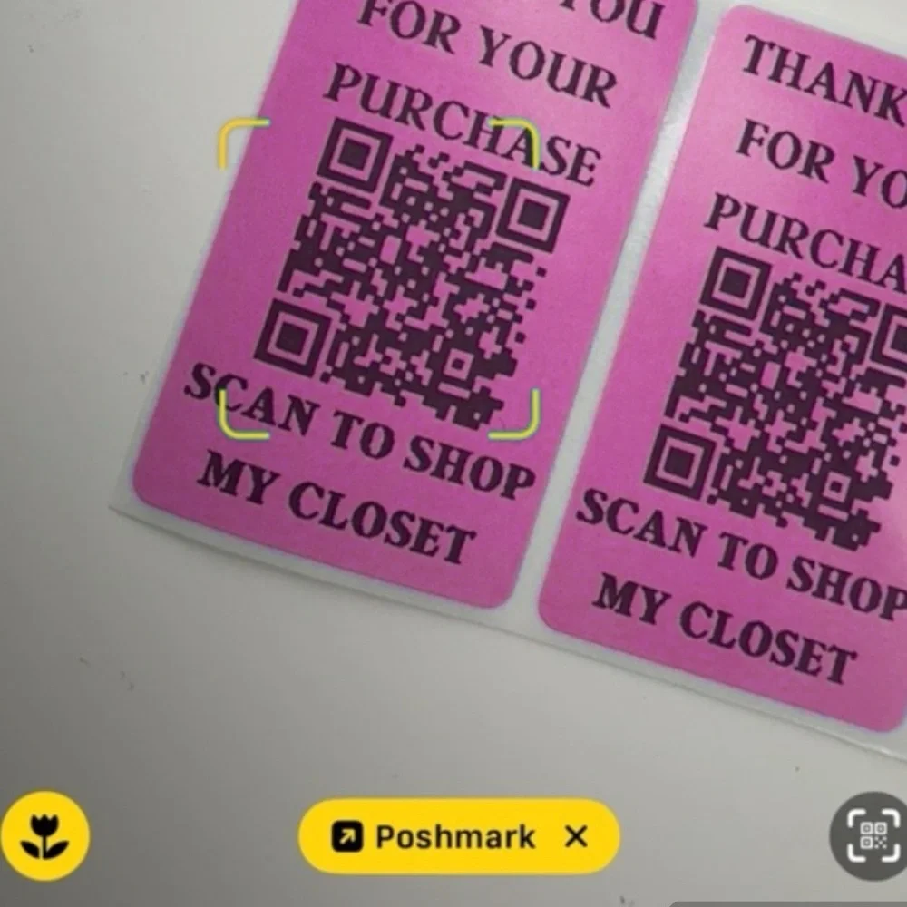 QR code stickers for Poshmark closet-thank you for your purchase-100pcs  2.25